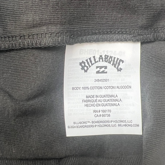 Billabong Beach Path Cropped Tank Top, Off-Black, raw edged bottom, Sz XL, NWT - Picture 10 of 12